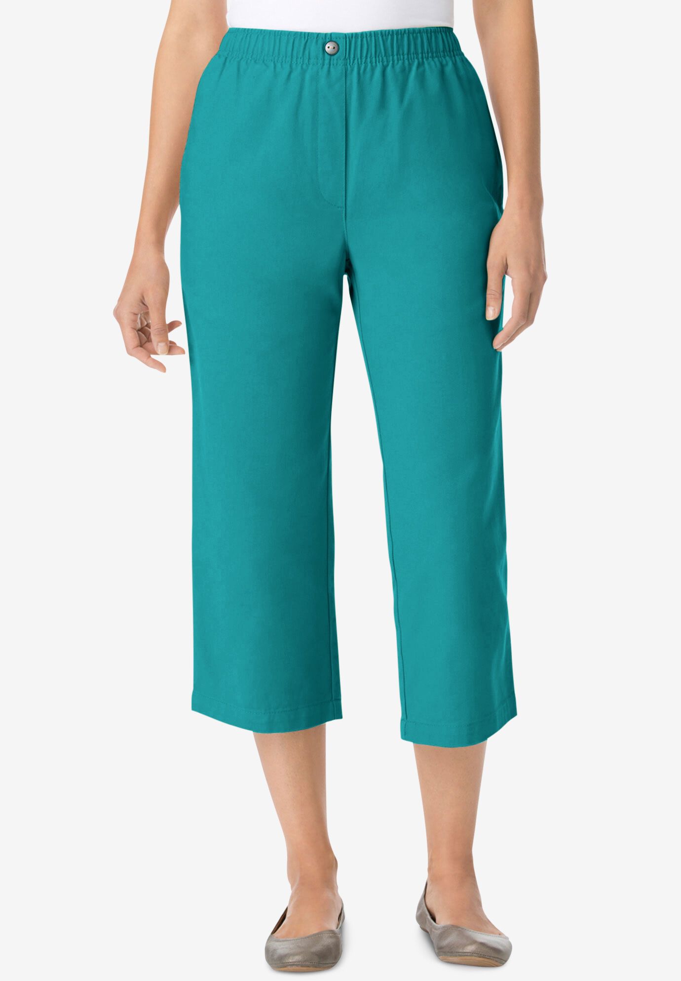 stretch capris elastic waist