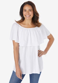 Off Shoulder Ruffle Tee