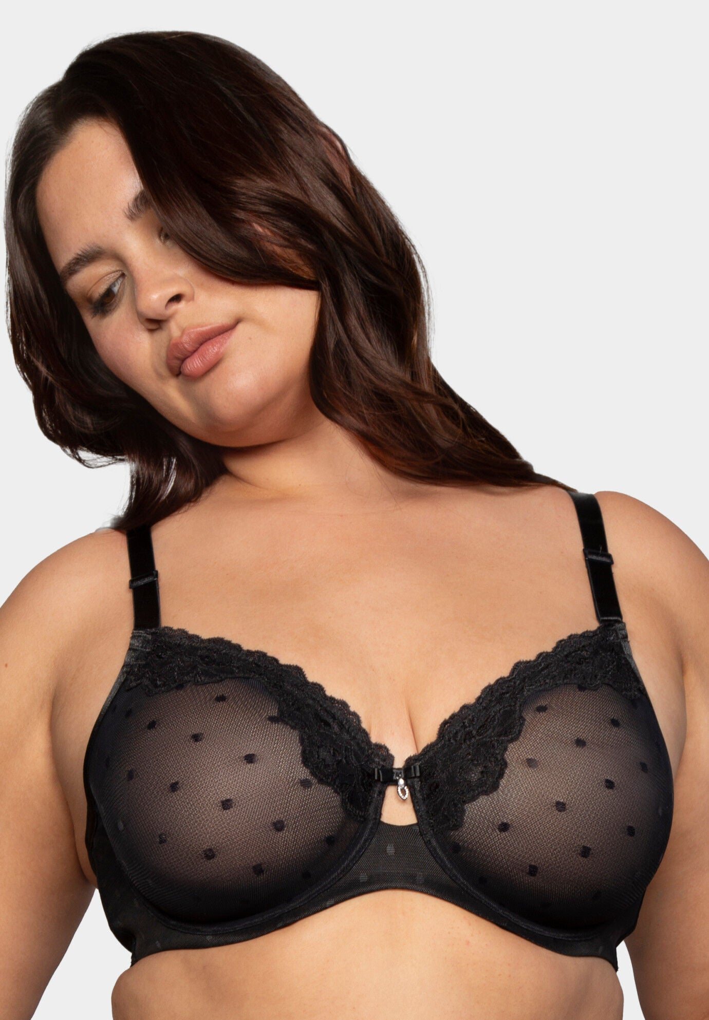 Sheer Whisper Full Coverage Unlined Underwire Bra, ONYX, alternate image number 2