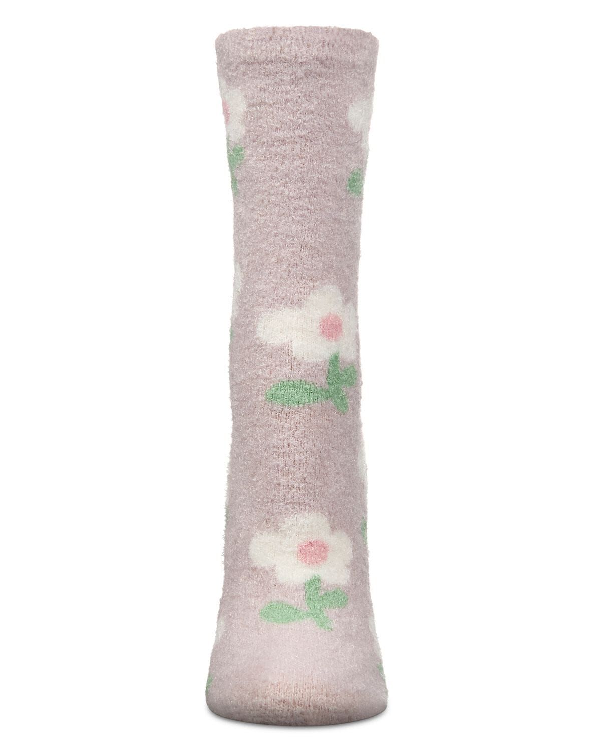 Women&#39;s Flower Aloe Infused Crew Socks, BEIGE, alternate image number 1