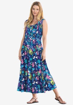Pintucked Sleeveless Dress