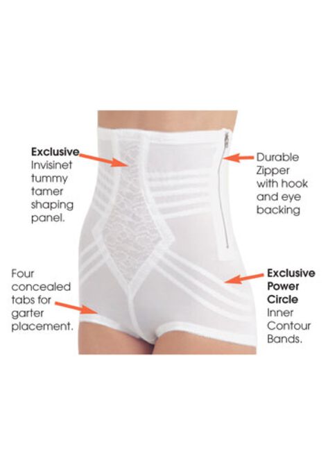 No Top Roll Shapette High Waist Brief w/ Zipper, , on-hover image number null