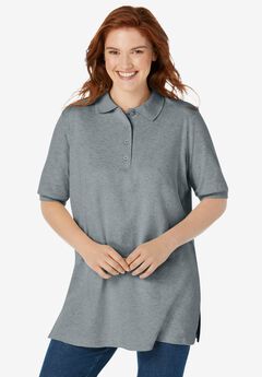 Elbow-Sleeve Polo Tunic