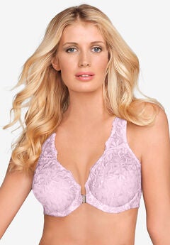 Embroidered Front-Close Underwire Bra
