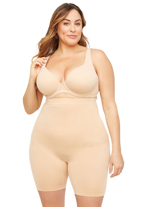 Seamless Hi-Waist Thigh Shaper, TOASTED ALMOND, hi-res image number null