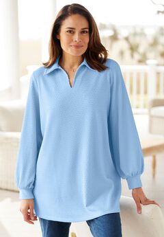 Blouson Sleeve Texture Tunic