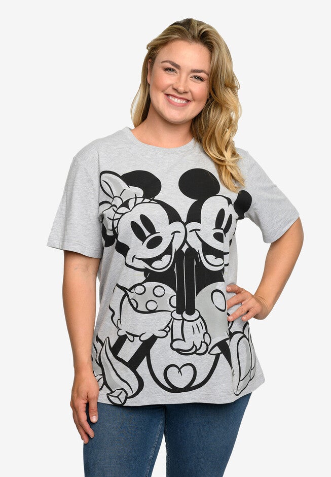 Mickey And Minnie Mouse Back To Back T-Shirt Heather Gray, , alternate image number 2
