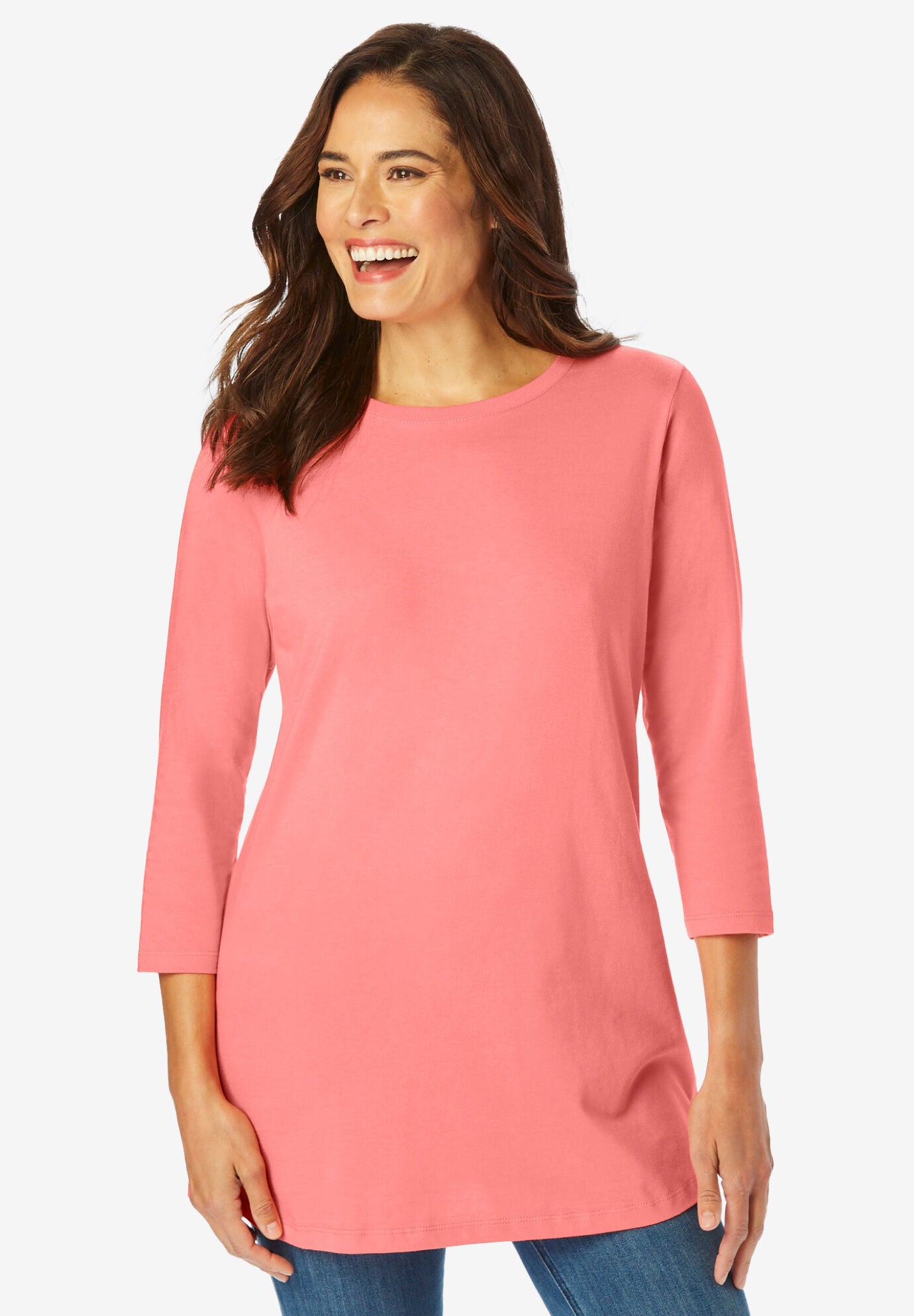 WOMEN'S POWER PRINTED THREE QUARTER SLEEVE SIDE POCKET T-SHIRT main image 0
