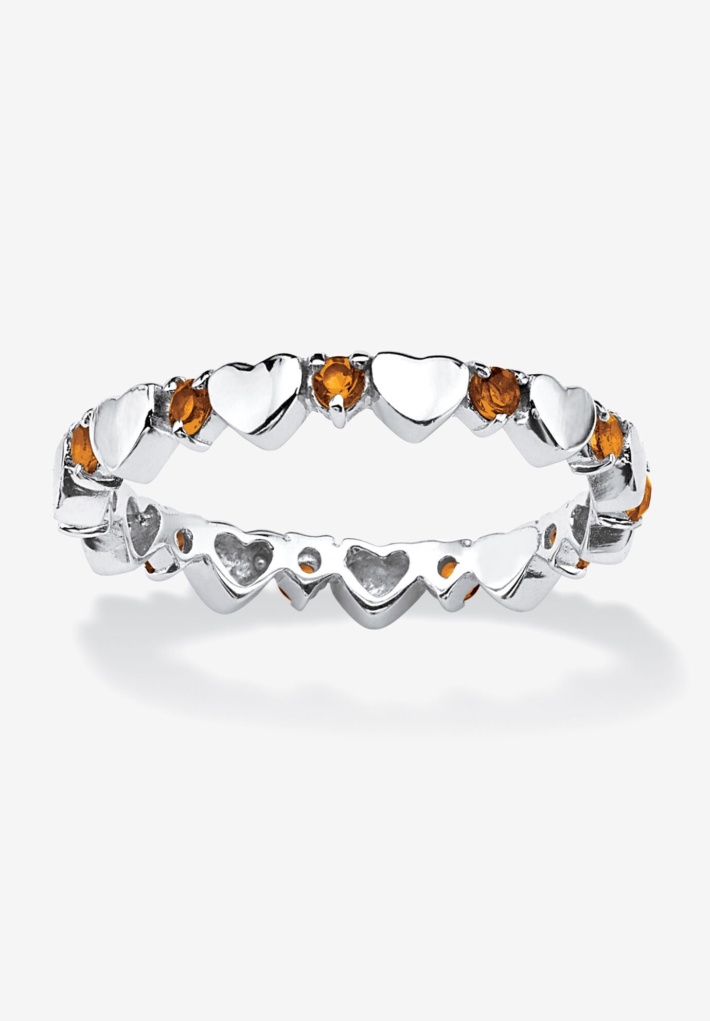 Simulated Birthstone Heart Eternity Ring, NOVEMBER, hi-res image number 0