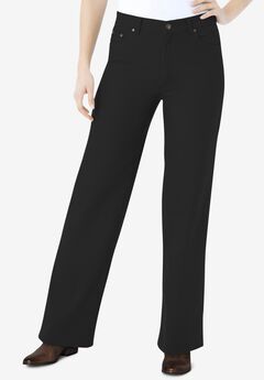 Wide-Leg Stretch Denim Jean