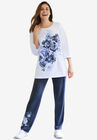 Floral Tee and Pant Set, NAVY FLORAL PLACEMENT, hi-res image number null