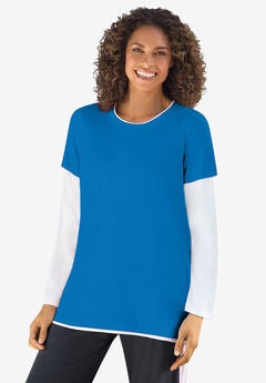 Layered-Look Crewneck Tee