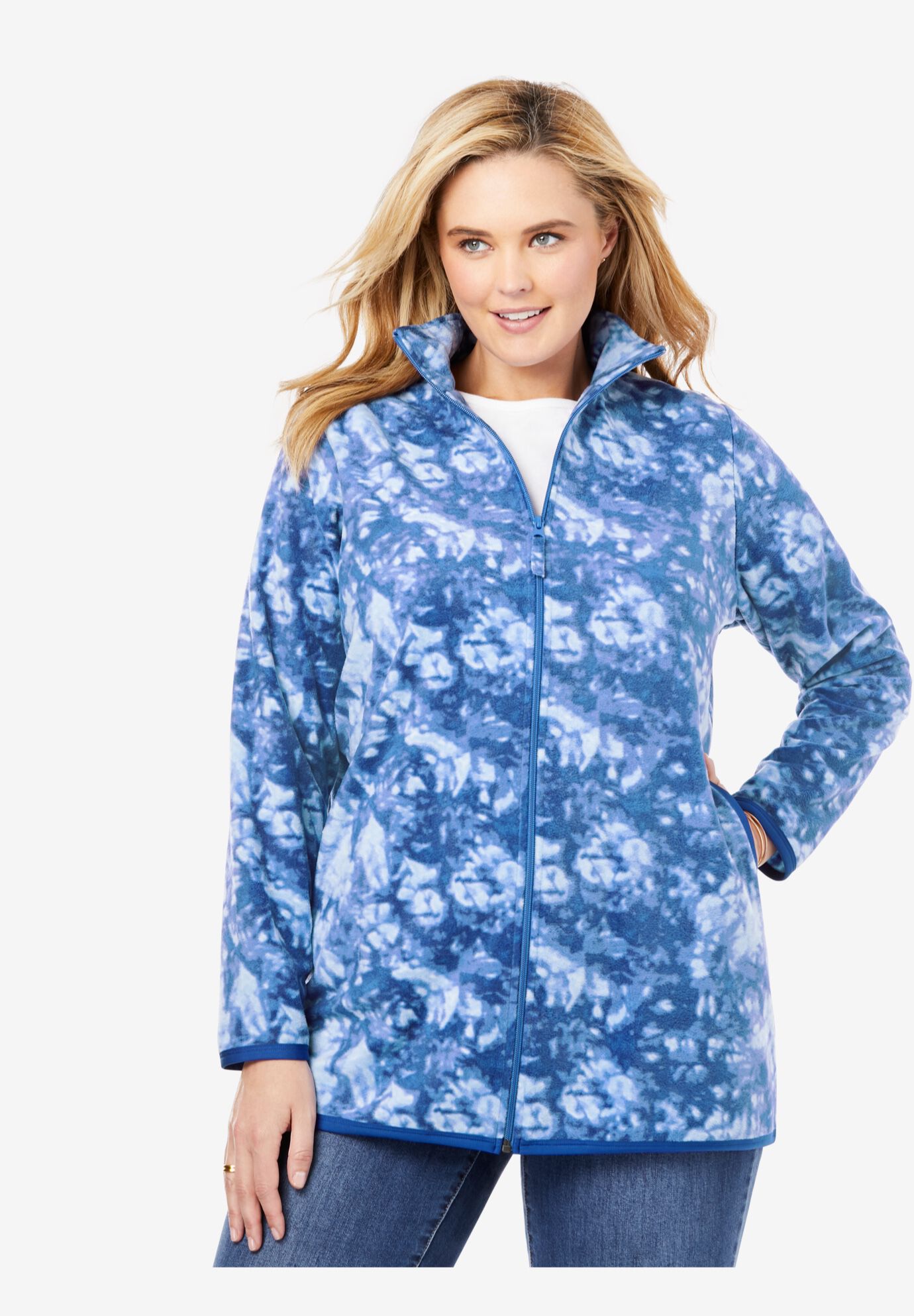 woman within fleece jacket