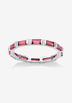 Sterling Silver Simulated Birthstone Eternity Ring