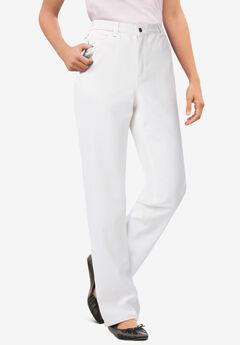 Perfect Back-Elastic Gap-Free Straight-Leg Cotton Jeans