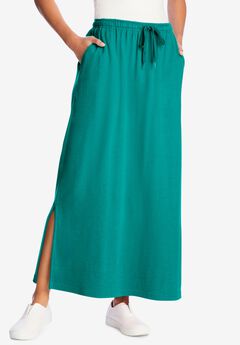 Sport Knit Side-Slit Skirt
