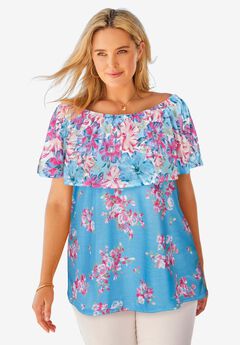 Off Shoulder Ruffle Tee