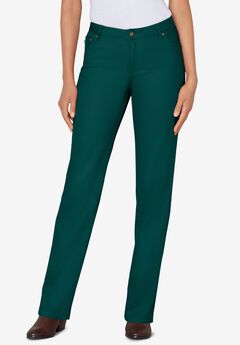 Stretch Denim 5-Pocket Straight-Leg Jeans