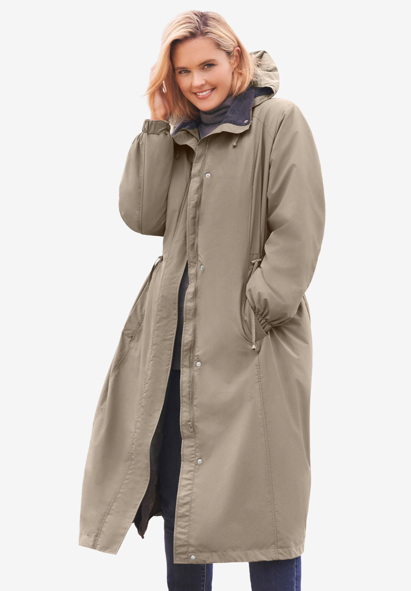 Taslon Jacket Long Hooded 46 Warm Lining Bark