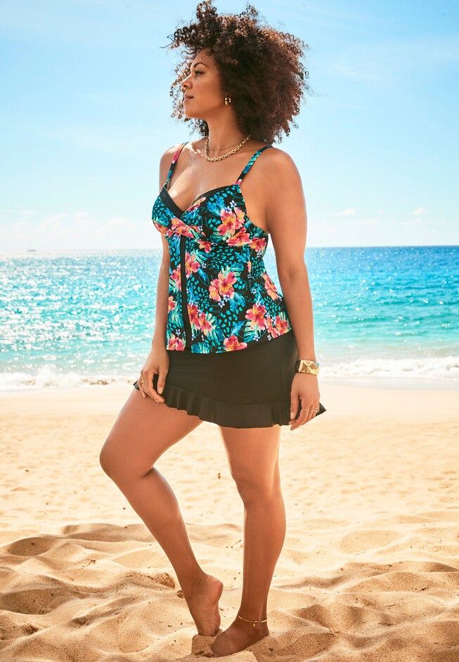 Flyaway Underwire Tankini Top, , alternate image number 2