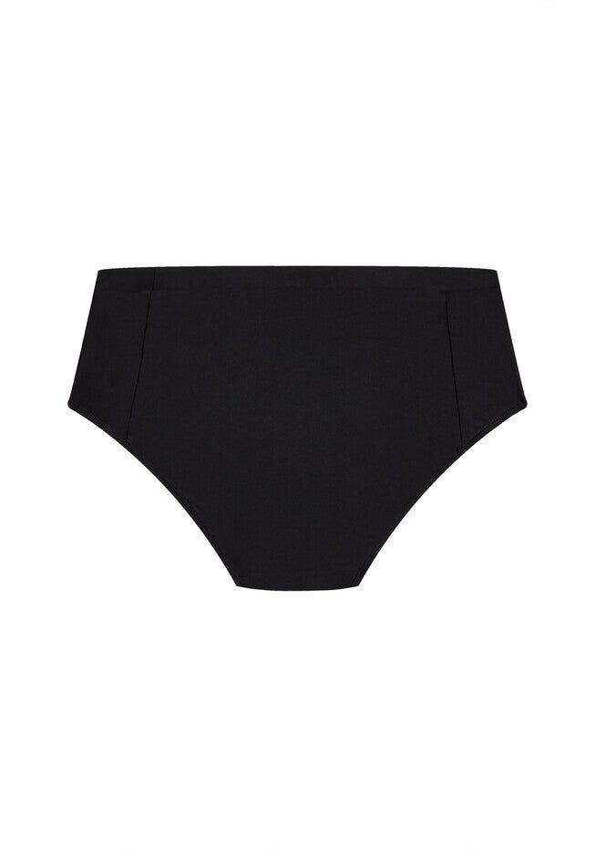 Knit High Waist Swim Brief, BLACK, alternate image number null