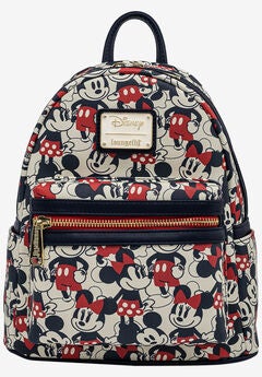 Loungefly x Disney Mickey & Minnie Mini Backpack Handbag All-Over Print Navy