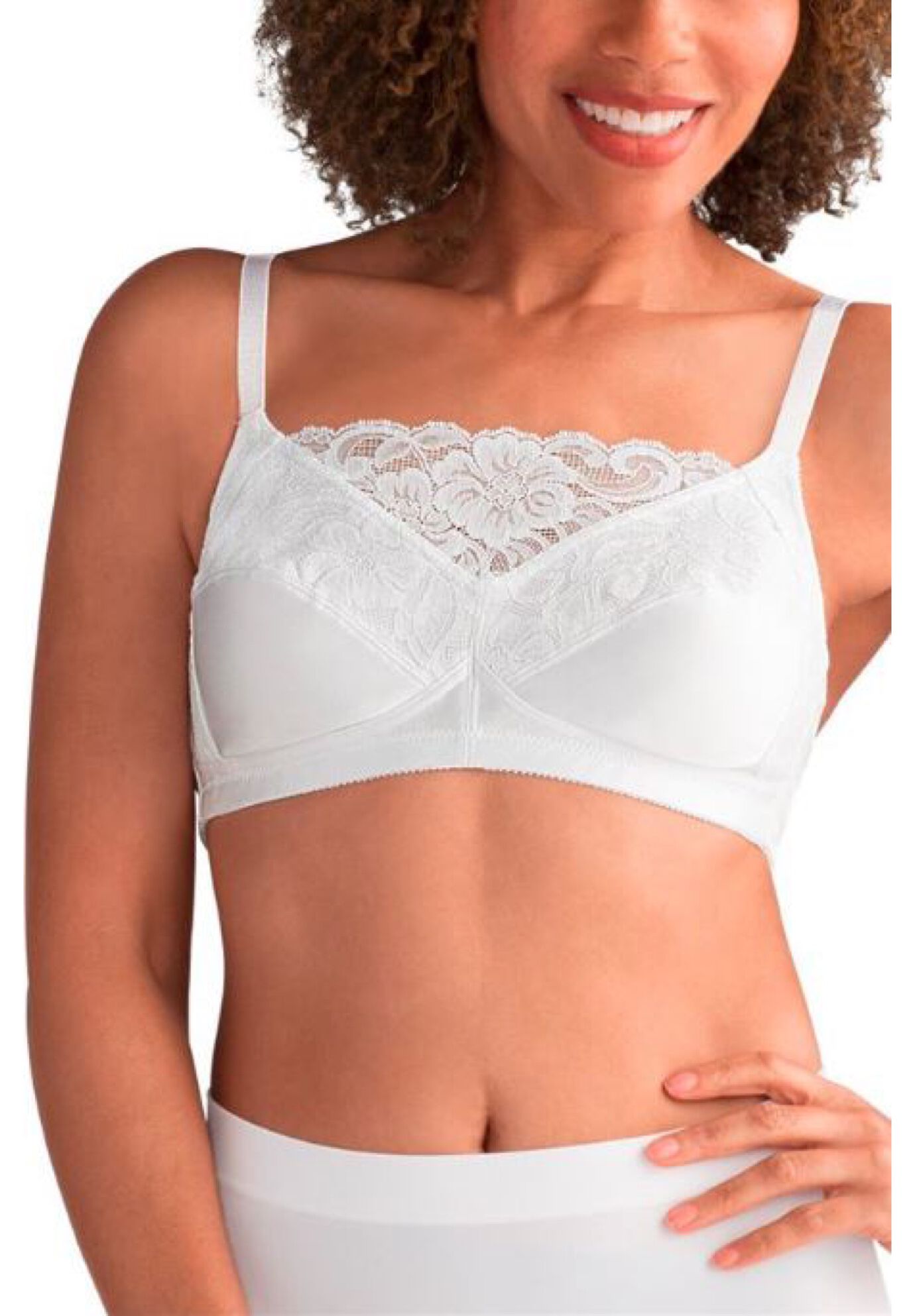 Amoena Isabel Wire Free Camisole Bra 2118, WHITE, hi-res image number 0
