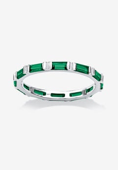 Sterling Silver Simulated Birthstone Eternity Ring