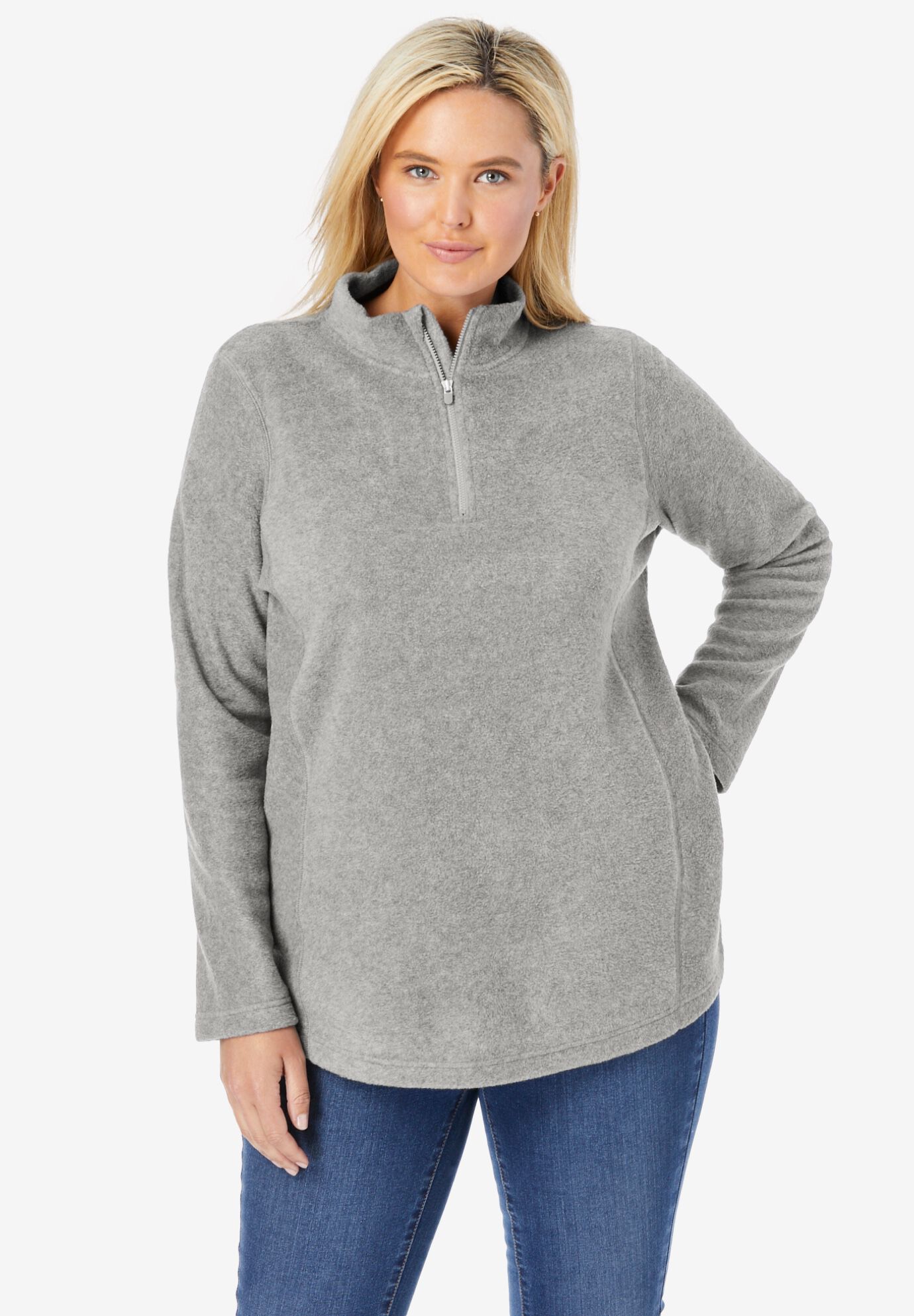 Microfleece quarter zip pullover clearance