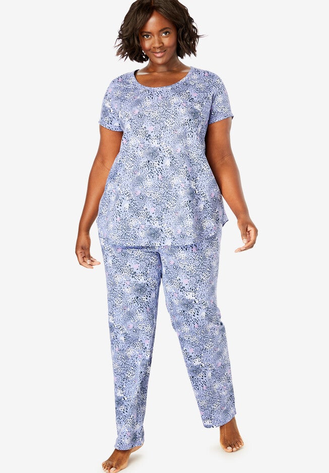 Print PJ Set by Dreams & Co.®, NAVY PETAL PRINT, hi-res image number 0
