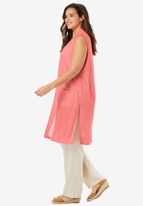 Lightweight Linen Vest, , alternate image number null