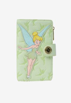 Loungefly x Disney Tinker Bell Snap Wallet Peter Pan Green Debossed