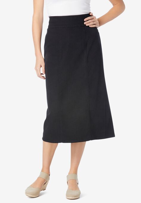 Flex-Fit Pull-On Denim Skirt | Woman Within