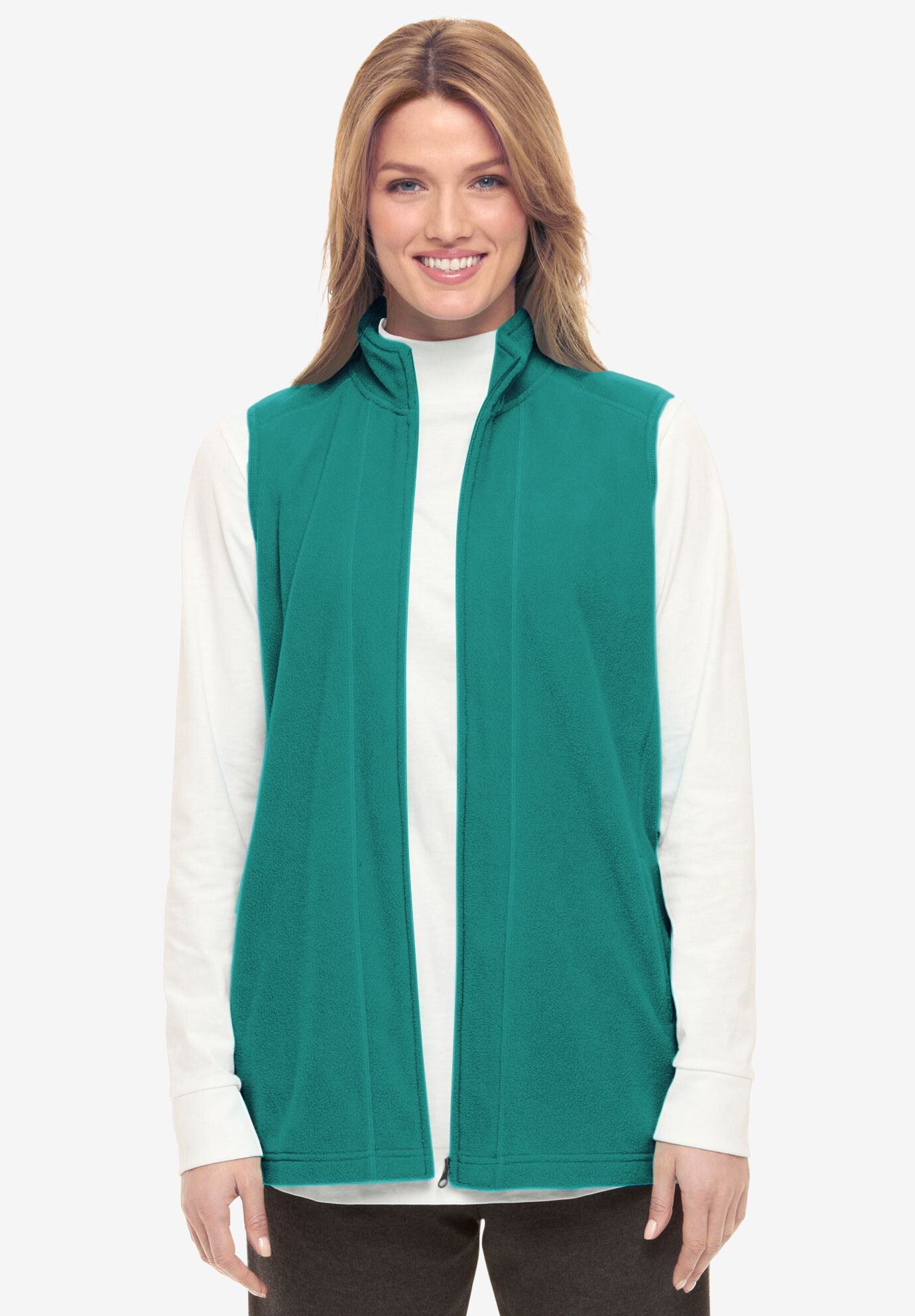woman within fleece jacket