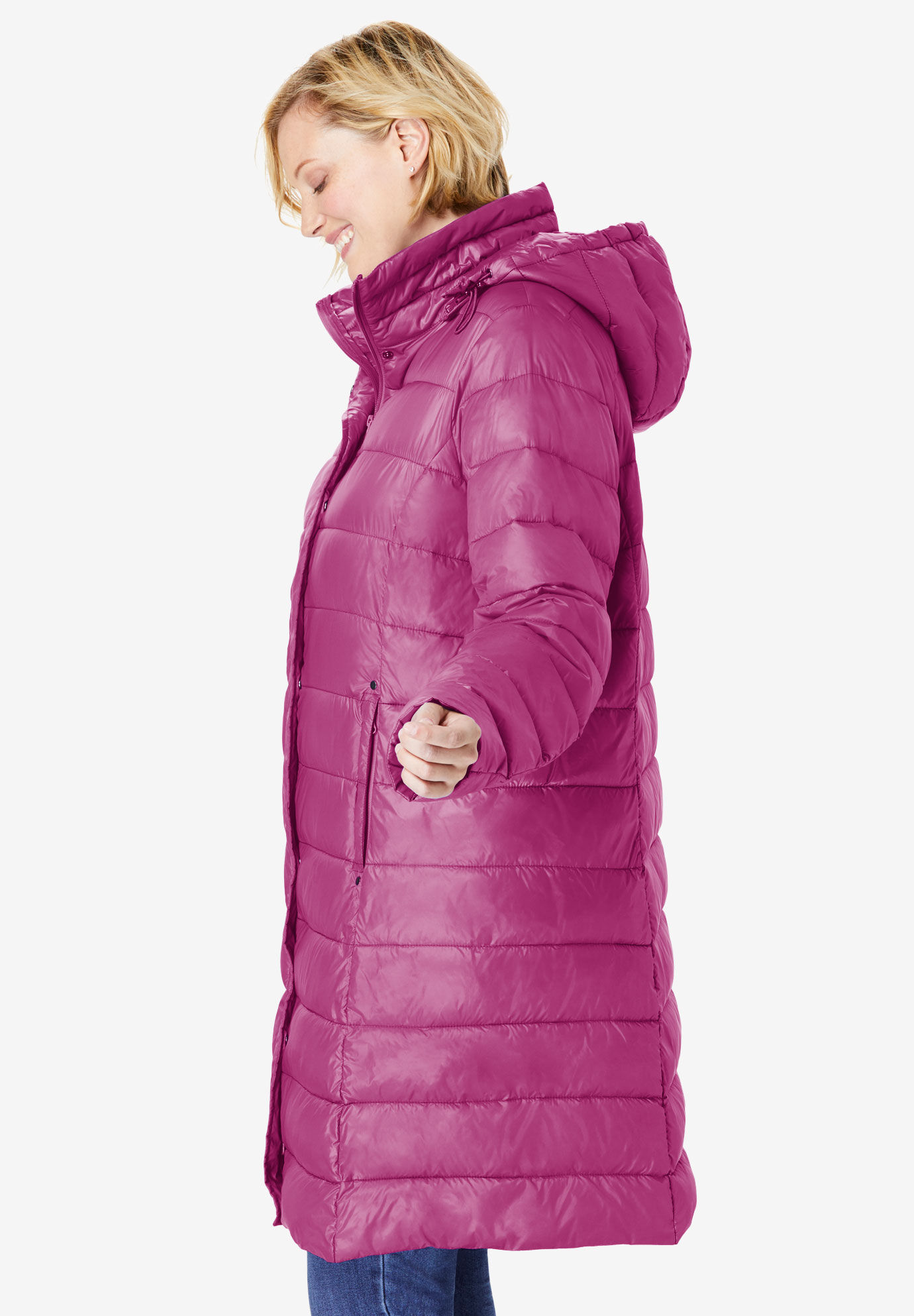 Long Packable Puffer Jacket | Woman Within