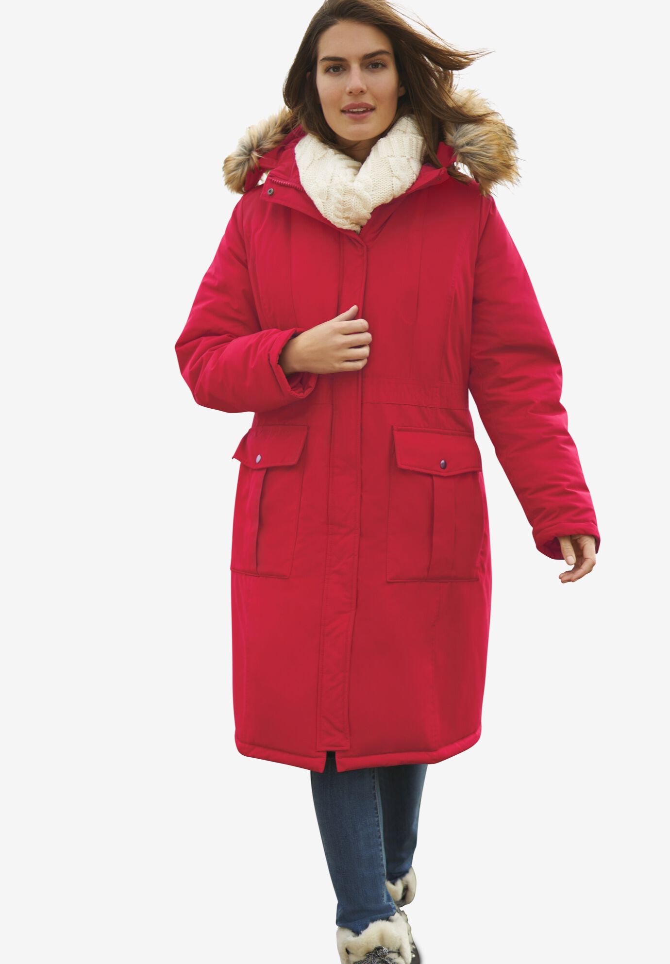 Woman within arctic parka hotsell