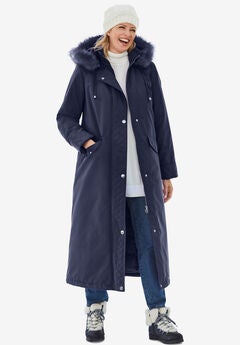 Long Hooded DTM Faux Down Parka Coat