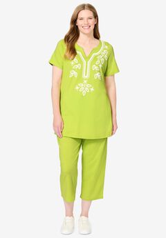 Printed Tunic and Capri Set