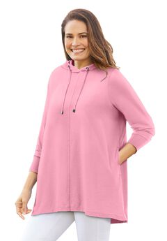 Pleat-Back Swing Hoodie Sweatshirt