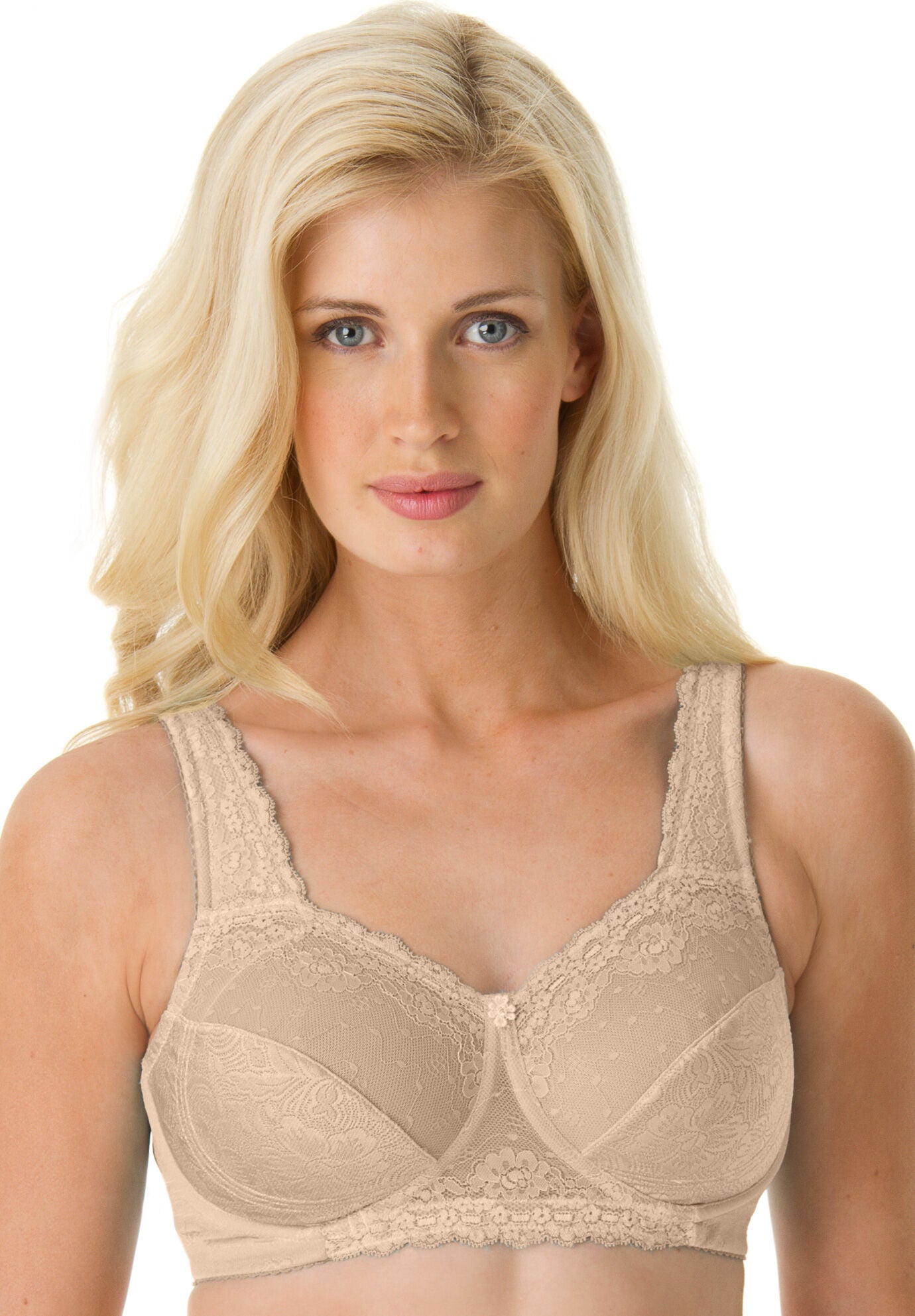 Side Wire Lace Bra Woman Within