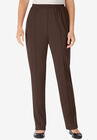 Elastic-Waist Soft Knit Pant, CHOCOLATE, hi-res image number null
