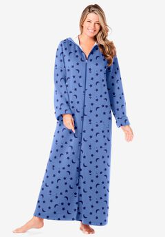 Long Hooded Fleece Sweatshirt Robe