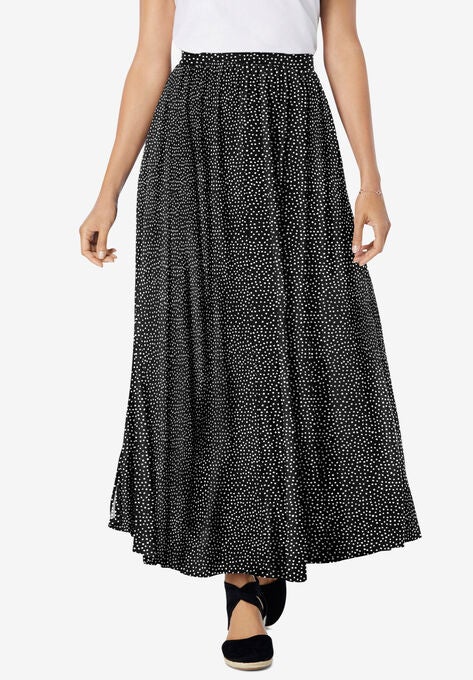 Pull-On Elastic Waist Soft Maxi Skirt | Woman Within