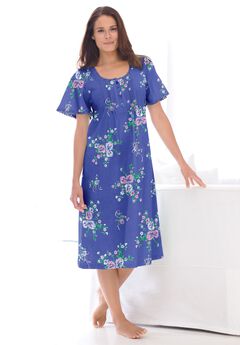 Short Pintuck Knit Gown