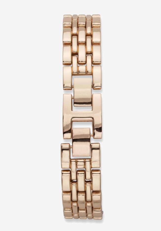 Goldtone Pink Crystal and Simulated Pearl 5 Piece Watch and Butterfly Bracelet Set, 7.5 inches, , on-hover image number null