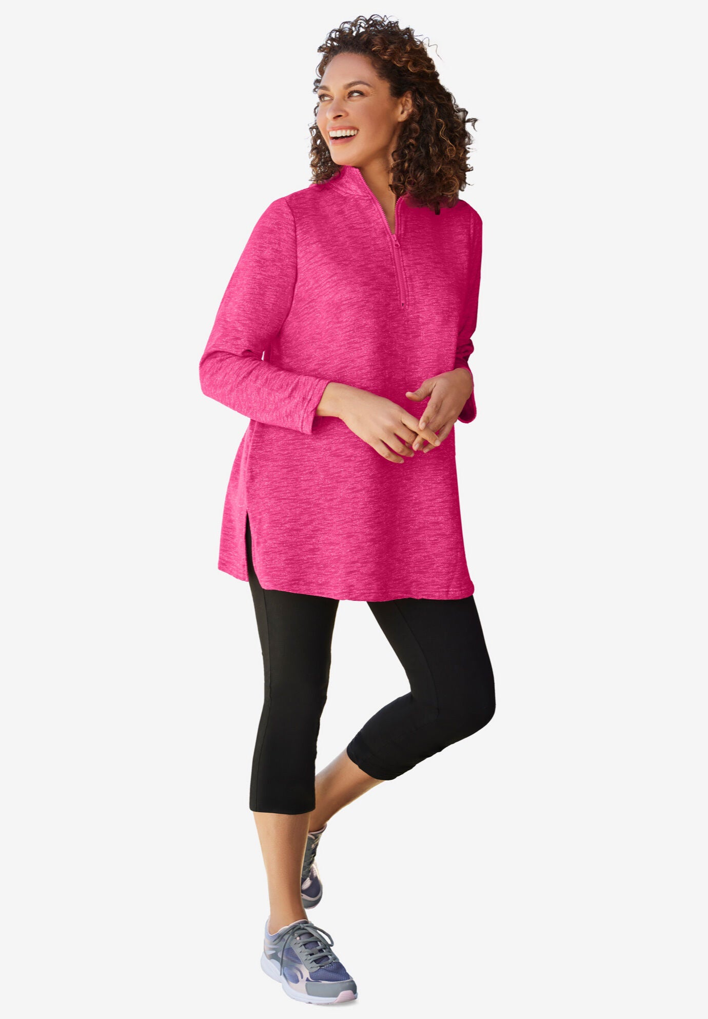 G/FORE WOMEN PRAY FOR BIRDIES FRENCH TERRY QUARTER ZIP BOXY PULLOVER