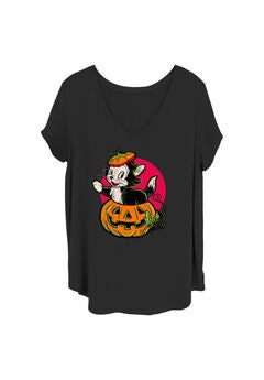 Figaro Inside A Pumpkin V-Neck T-Shirt