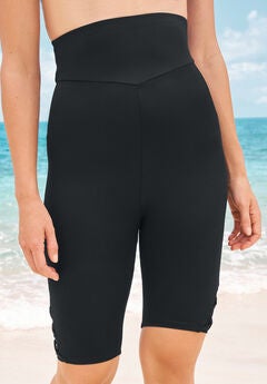 Lattice-Detailed High-Waist Bike Short
