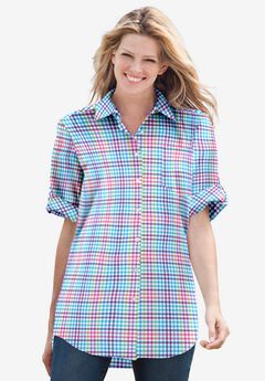 Short-Sleeve Button Down Seersucker Shirt