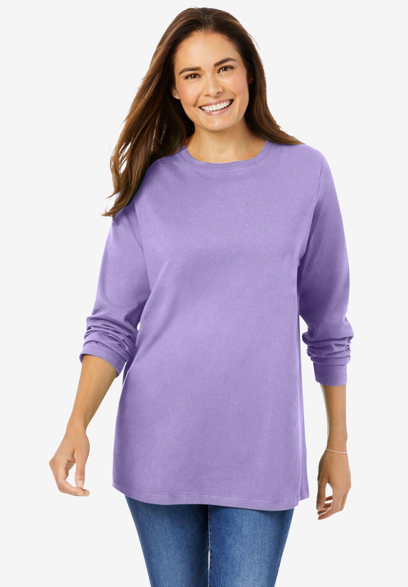 womens long sleeve crew neck shirts